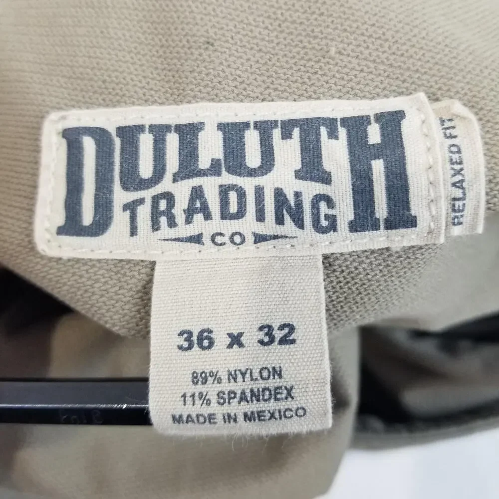 Duluth Trading Co Flexpedition Pants Mens 36x31 Beige Nylon Relaxed Fit Workwear